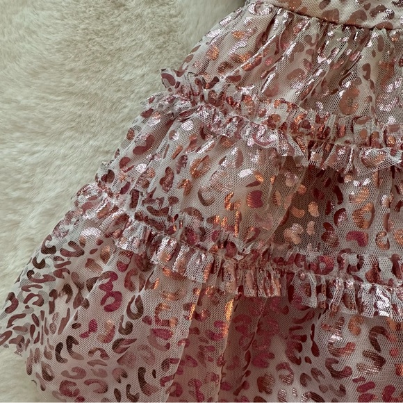 Pippa & Julie | NWOT - Metallic Tulle Leopard Print Dress - Size 2T - Picture 7 of 10